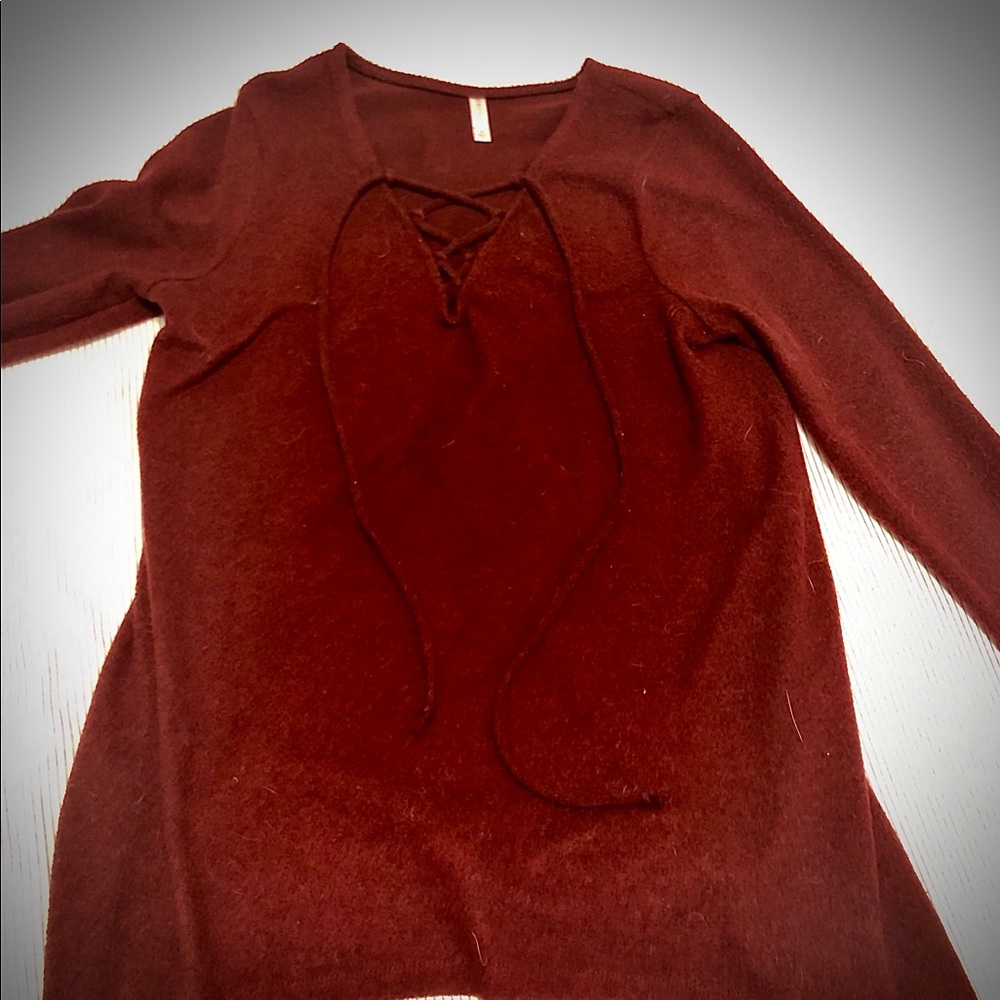Lace-up sweater